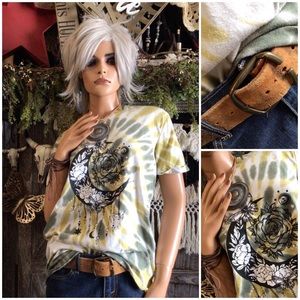 Celestial Moon, Stars, Butterflies and Roses Tee Shirt